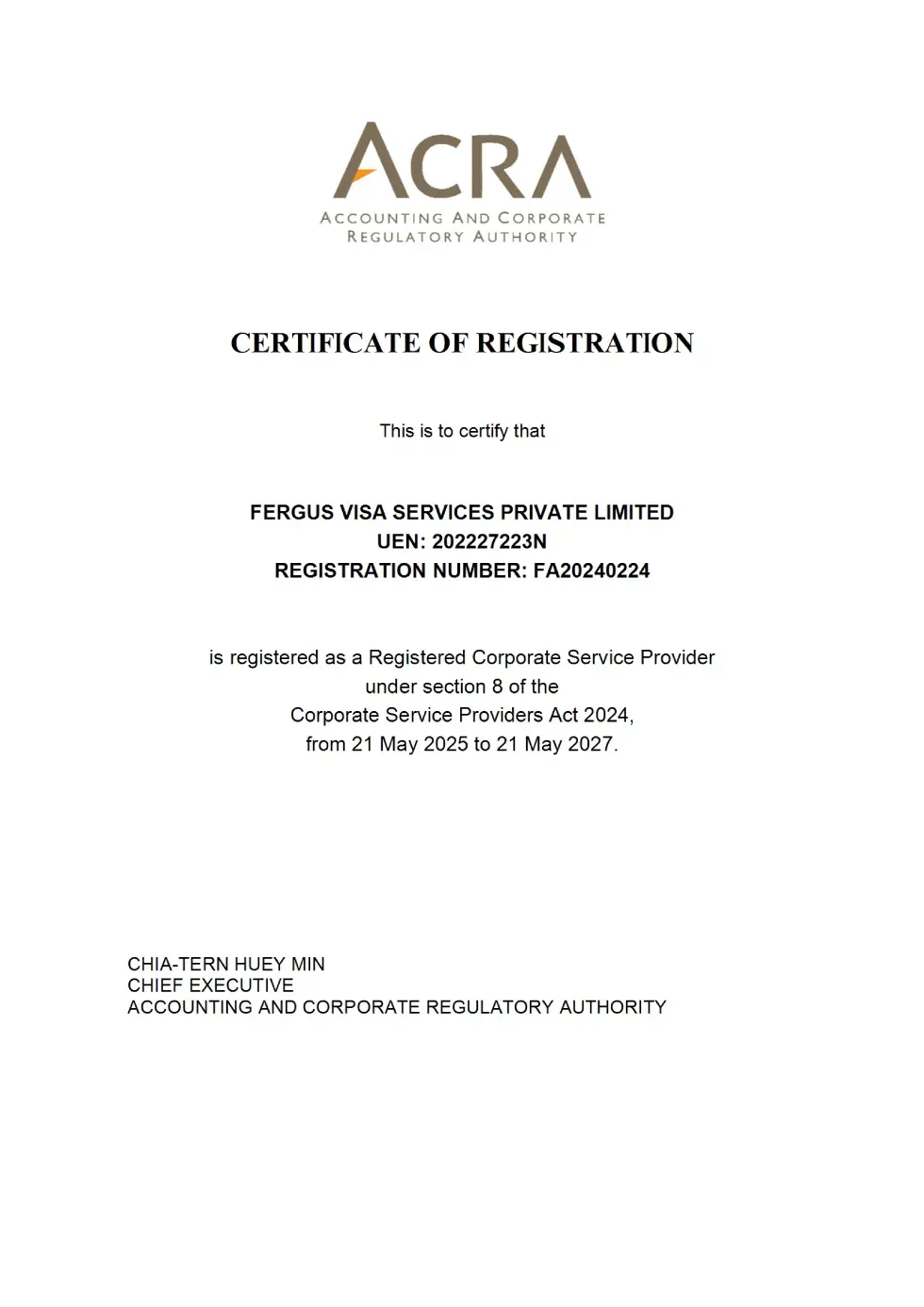 弗克斯企业管理局执照